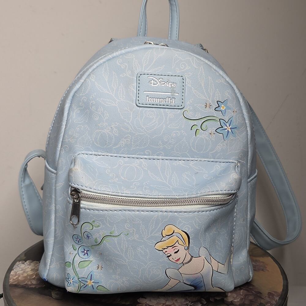 Disney Loungefly Cinderella Light Blue Sketch Mini Backpack